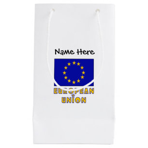 European Union EU Flag Black Personalization  Small Gift Bag