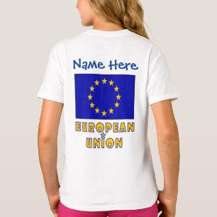 European Union EU Flag Blue Personalization  T-Shirt