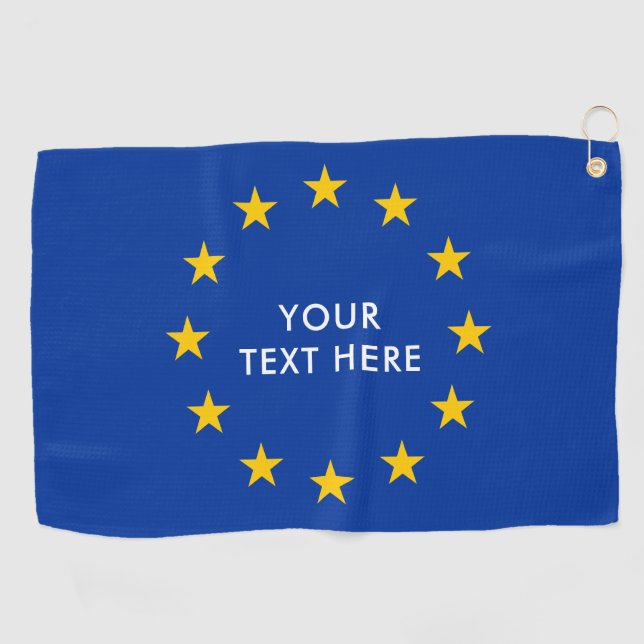 European Union EU flag personalized Golf Towel (Horizontal)