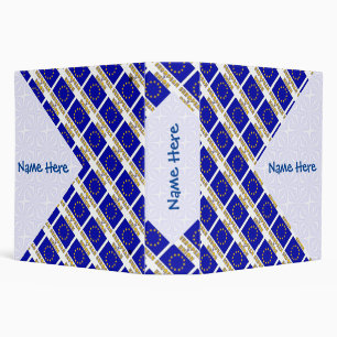 European Union EU Flag Tiled Blue Personalization  Binder