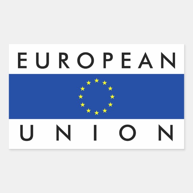 european union europe flag nation symbol text sticker (Front)