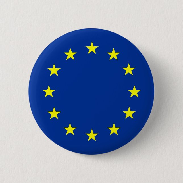 european union flag 2 inch round button (Front)