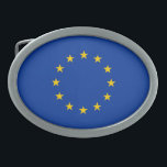 European Union Flag Belt Buckle<br><div class="desc">Patriotic flag of European Union.</div>