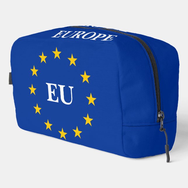 European Union flag custom toiletry travel bag (Right Corner)