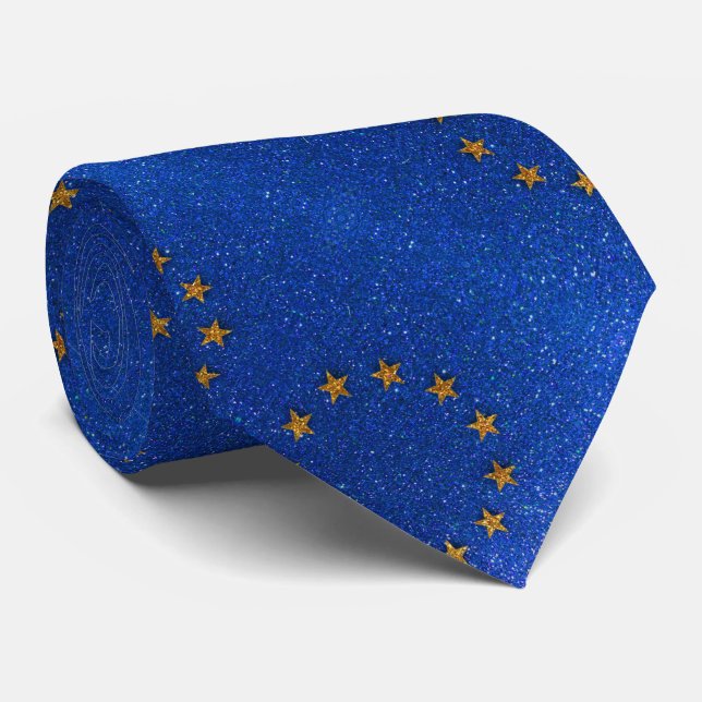 European Union Flag of Europe Glitter Professional Tie (Rolled)