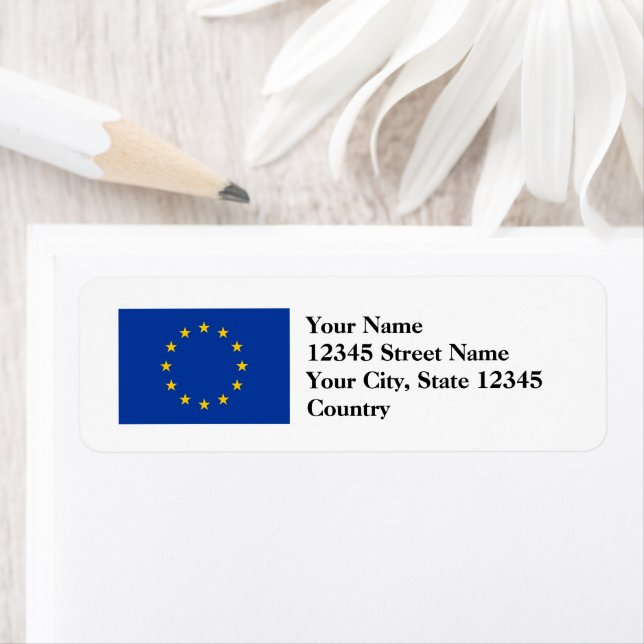 European Union flag Return Address Labels (Insitu)