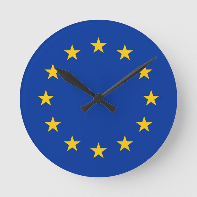 european union flag round clock (Front)
