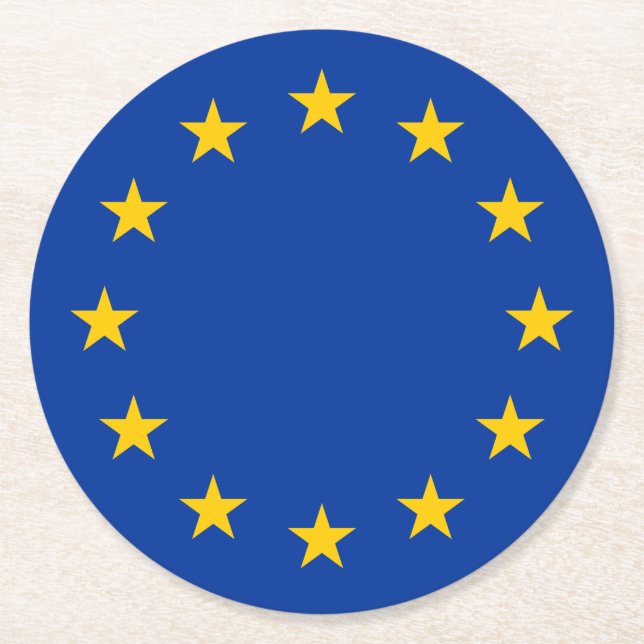 European Union flag Round Paper Coaster (Front)