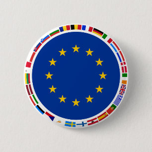 European Union Flags 2 Inch Round Button