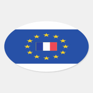 European Union France Oval Sticker