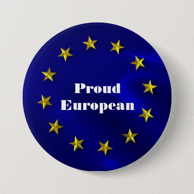 European Union Pride Badge 3 Inch Round Button (Front)