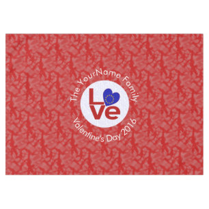 European Union Red LOVE Heart Flag Personalized Tablecloth