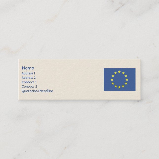 European Union - Skinny Mini Business Card (Front)