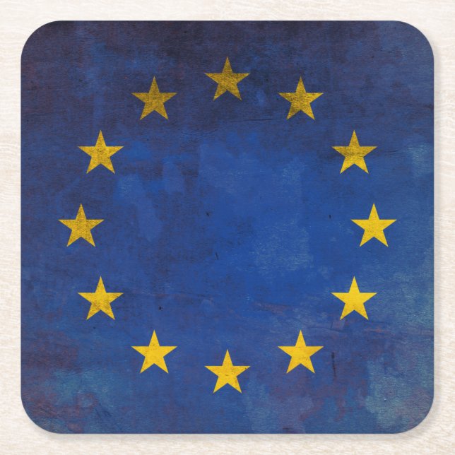 European Union Square Paper Coaster (Front)