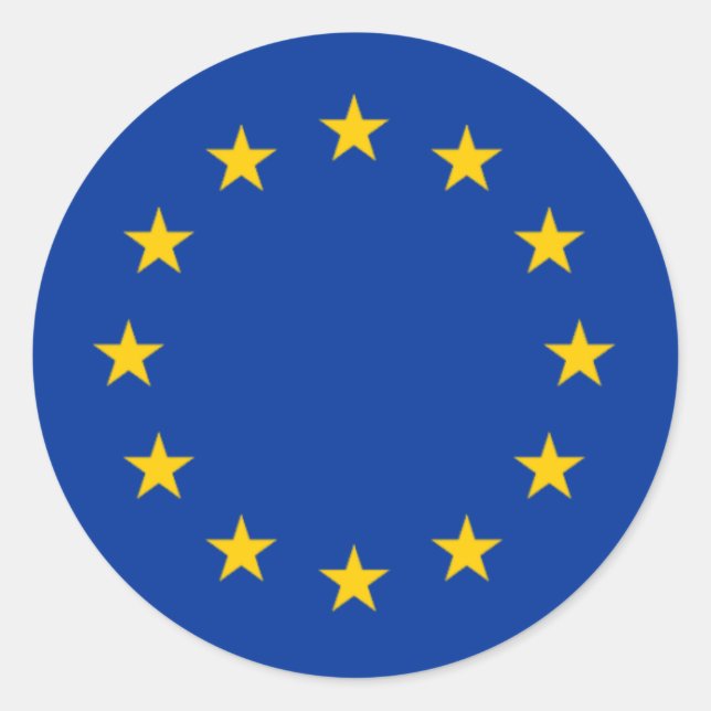 European Union Stars Classic Round Sticker (Front)