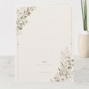 European Wedding Invitation in Olive Green