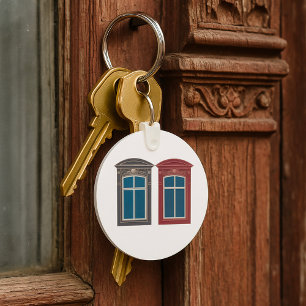 European Window Ornate Architectural Art Keychain