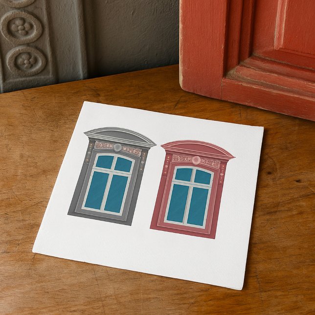 European Window Ornate Architectural Art Napkin (Creator Uploaded)