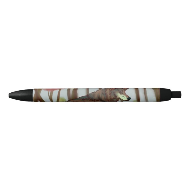 European Wolf Black Ink Pen (Front)