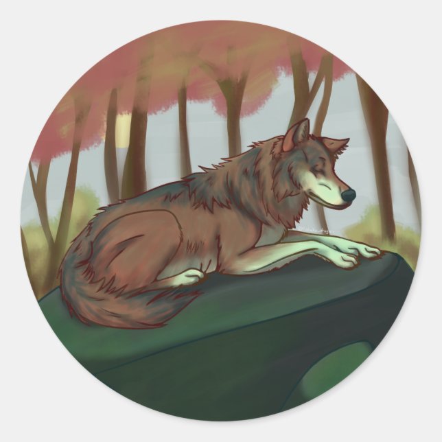 European Wolf Classic Round Sticker (Front)