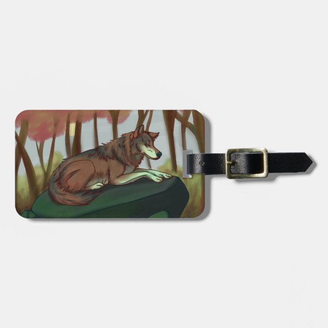 European Wolf Luggage Tag (Front Horizontal)