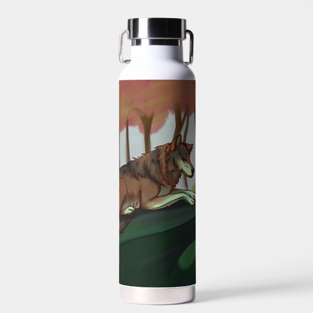 European Wolf Water Bottle (Front)