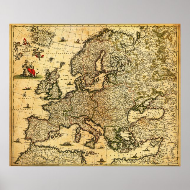 EuropePanoramic MapEurope 3 Poster (Front)