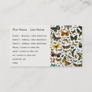 Europe's Best-Known Butterflies and Moths Collage Business Card
