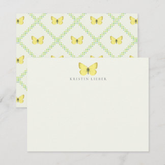 Eurymus Pelidne Yellow Butterfly Flat Note Card