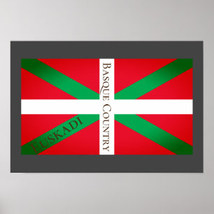 Euskadi Basque Country Artistic Flag Poster