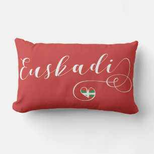 Euskadi Flag Heart, Basque Country Lumbar Pillow