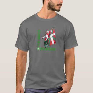 Euskal Herria: Girl carrying Basque flag Ikurrina, T-Shirt
