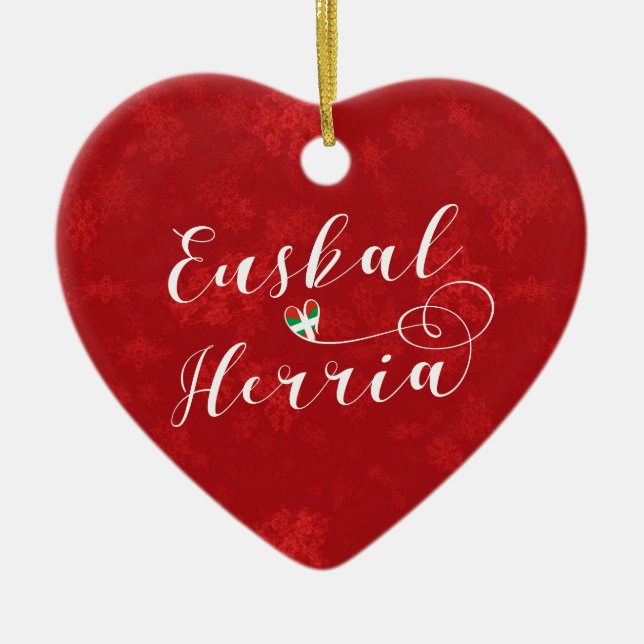 Euskal Herria Heart, Christmas Tree Ornament (Front)