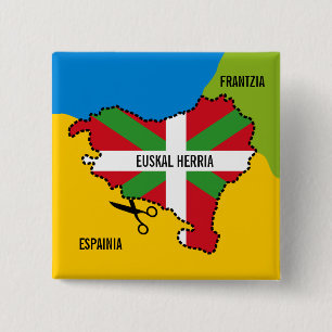 Euskal Herria: Ikurriña eta euskal independentzia 2 Inch Square Button