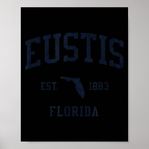 Eustis Fl Jn1 Vintage Athletic Blue Design  Poster