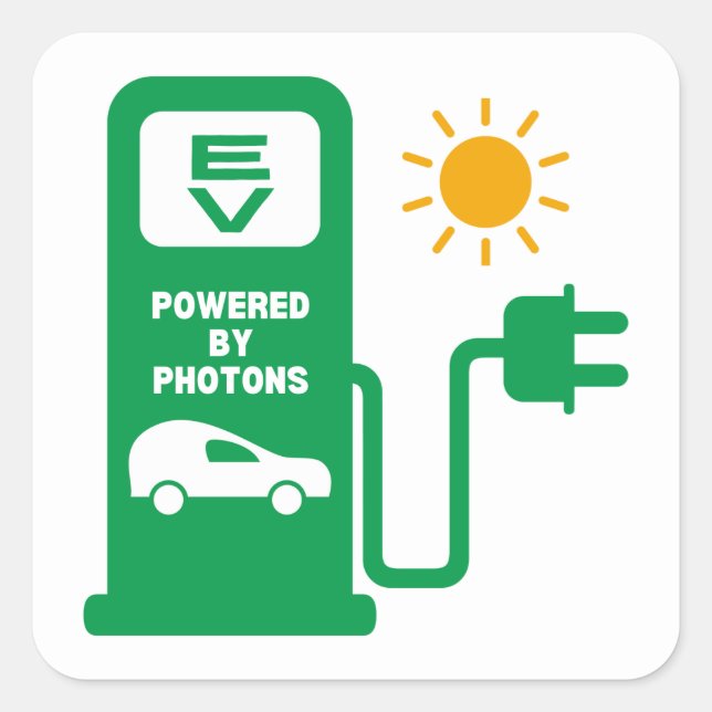 EV alimenté par des autocollants Carrés Photons (Devant)