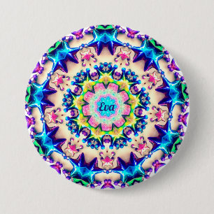 EVA~ Birthday Star Pattern Personalised ~ 3 Inch Round Button