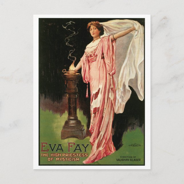 Eva Fay ~ The High Priestess of Mysticism Magic Postcard (Front)