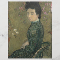 Eva Meurier in a Green Dress Scrapbook Paper