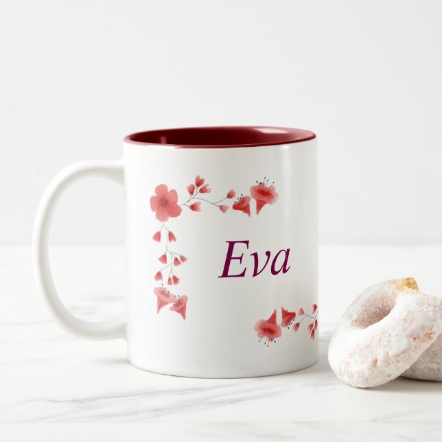 Eva nom Mug - Custom Coffee Cup with An An (Avec donut)