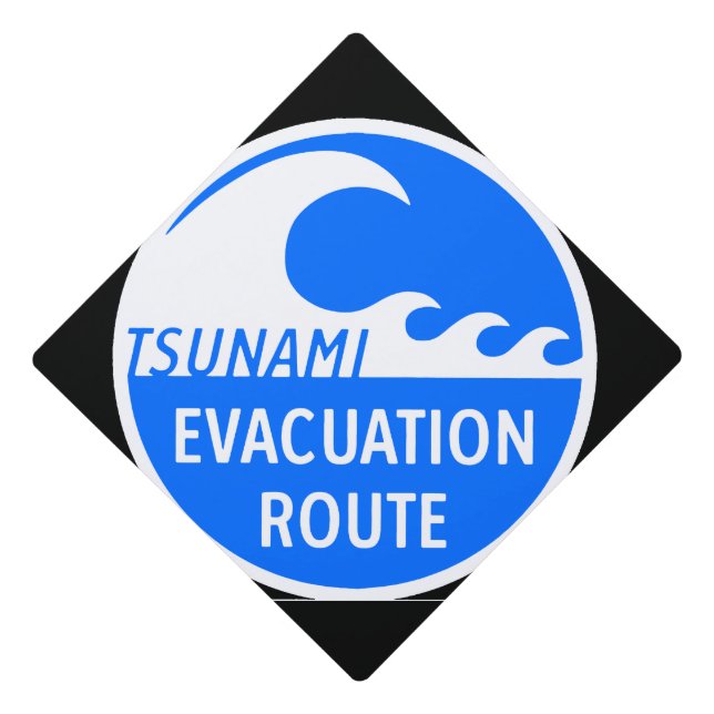 Evacuation Route Highway sign Graduation Cap Topper (Front)