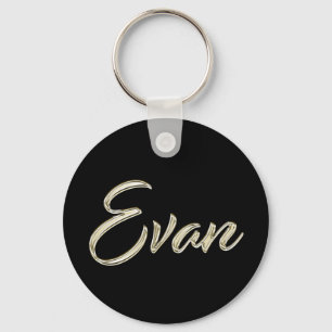 Evan Name whitegold Button Schlüsselanhänger Keychain