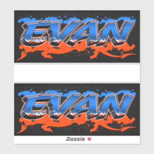 Evan Vorname Name Graffiti Aufkleber Sticker