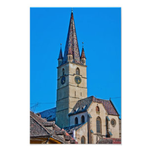 Evangelic church tower, Sibiu Photo Print