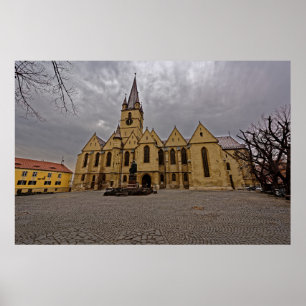 Evangelical Cathedral Medieval Church Sibiu Romani Poster