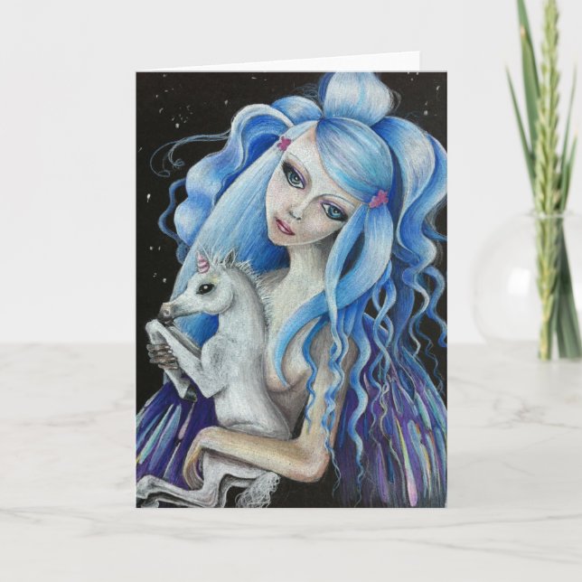 Evangeline & Lily Blank Greetings Card (Front)