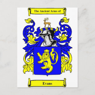 Evans Coat of Arms Postcard