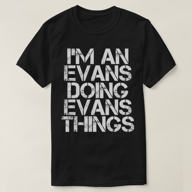 EVANS Funny Surname Family Tree Birthday Reunion G T-Shirt (Design Front)