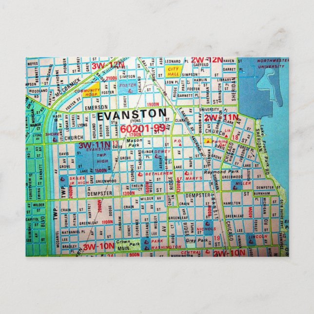 EVANSTON, IL Carte postale Vintage (Devant)