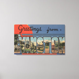 Evanston, Illinois - Large Letter Scenes Canvas Print